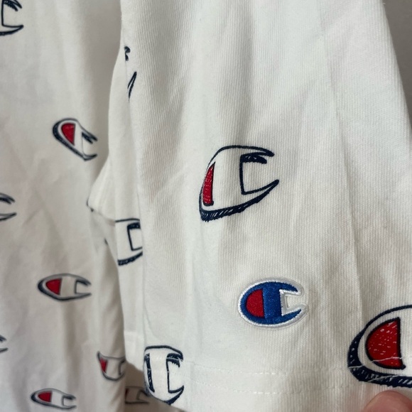 Champions Heritage 3XL All Over C Logo Print White Tee Shirt - Picture 3 of 5